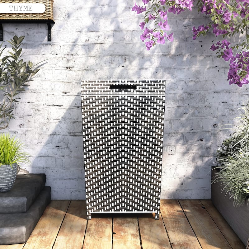 Courtnie Contemporary Wicker Outdoor Poolside Towel Hamper by Furniture of America