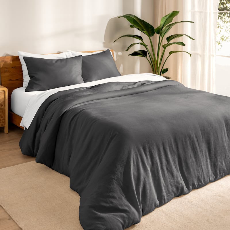 Bare Home Linen Duvet Cover and Sham Set