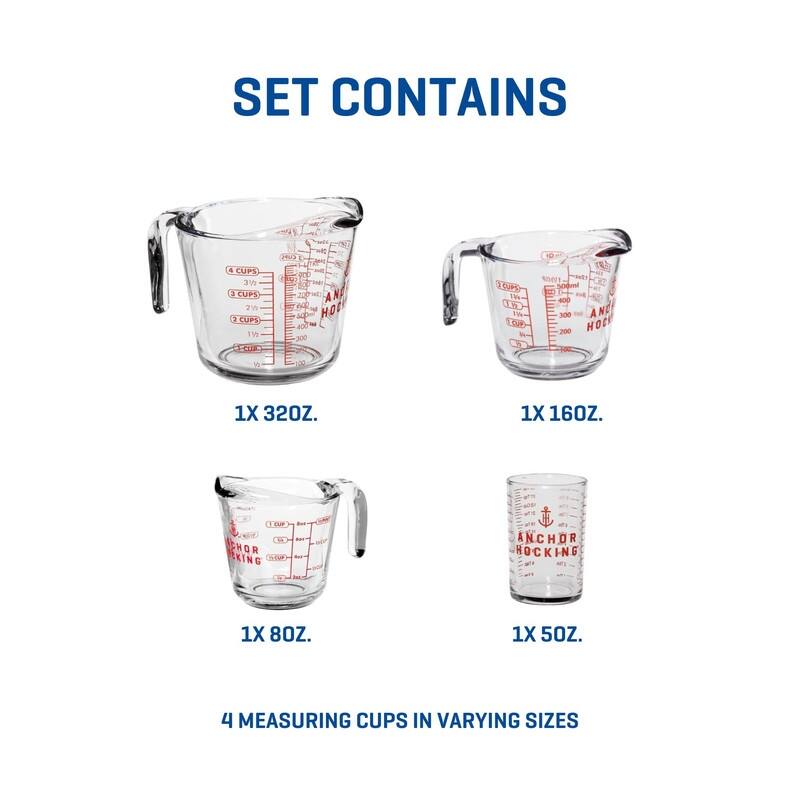 Glass Measuring Cups, 4/3/2 Piece Set