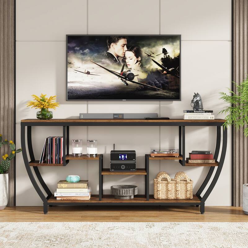 70.9 Inch Extra Long Console Table with Shelves,Sofa Console Table