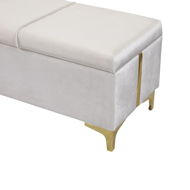 2-Pieces Bedroom Sets Queen Size Bed with Storage Ottoman