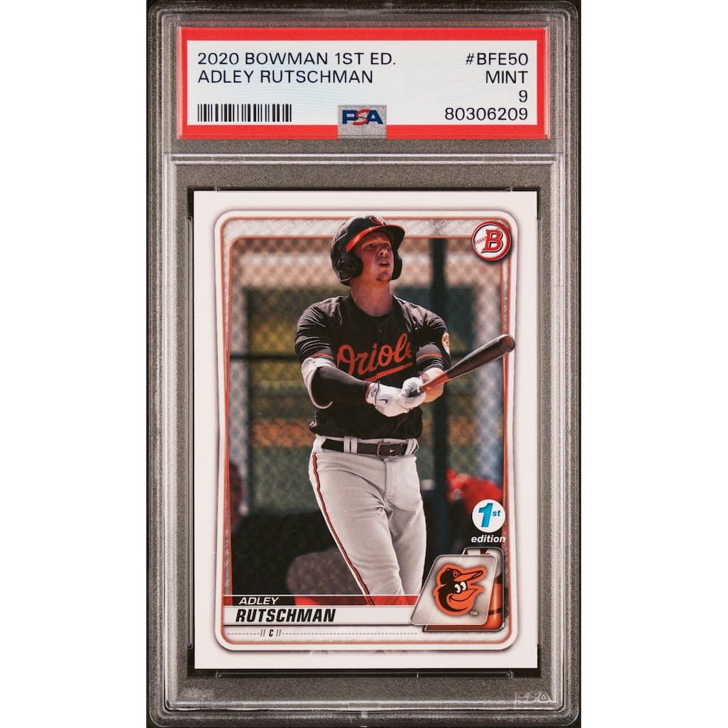 Adley Rutschman 2020 Bowman 1st Edition Baseball Rookie Card BFE50 Graded PSA 9 - 8'6" x 11'6"