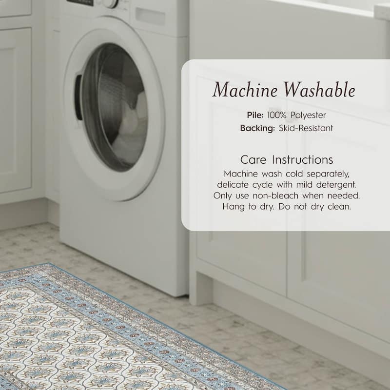 Laura Ashley Imagine Printed Chenille Washable Non-Slip Rugs