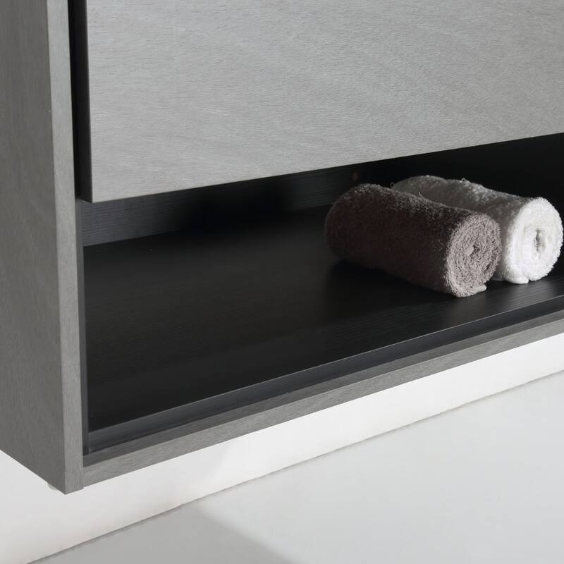 24"/30"/32"/36" Floating Bathroom Vanity Set with Ceramic Sink