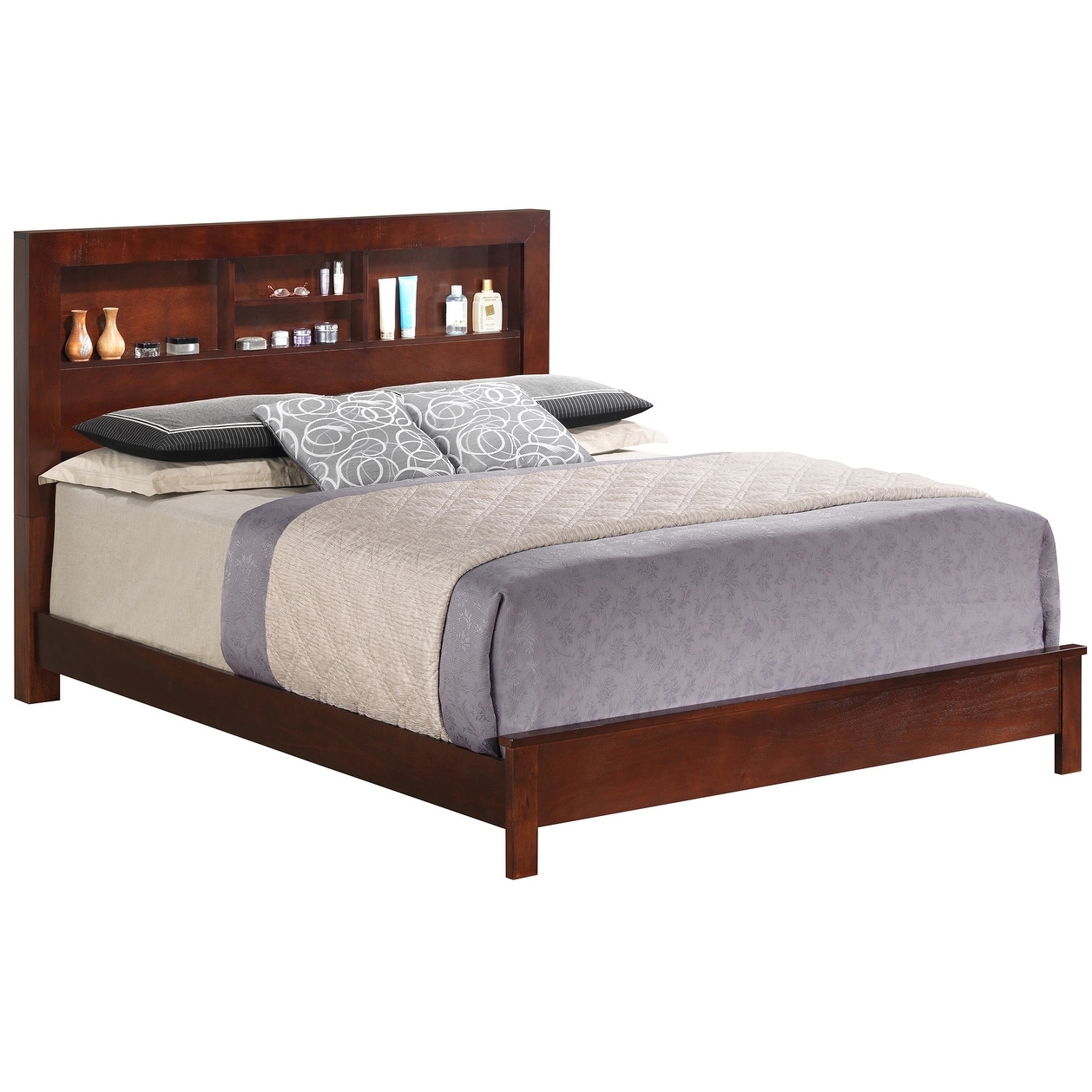 Full Platform Bed with Storage Shelves - 81