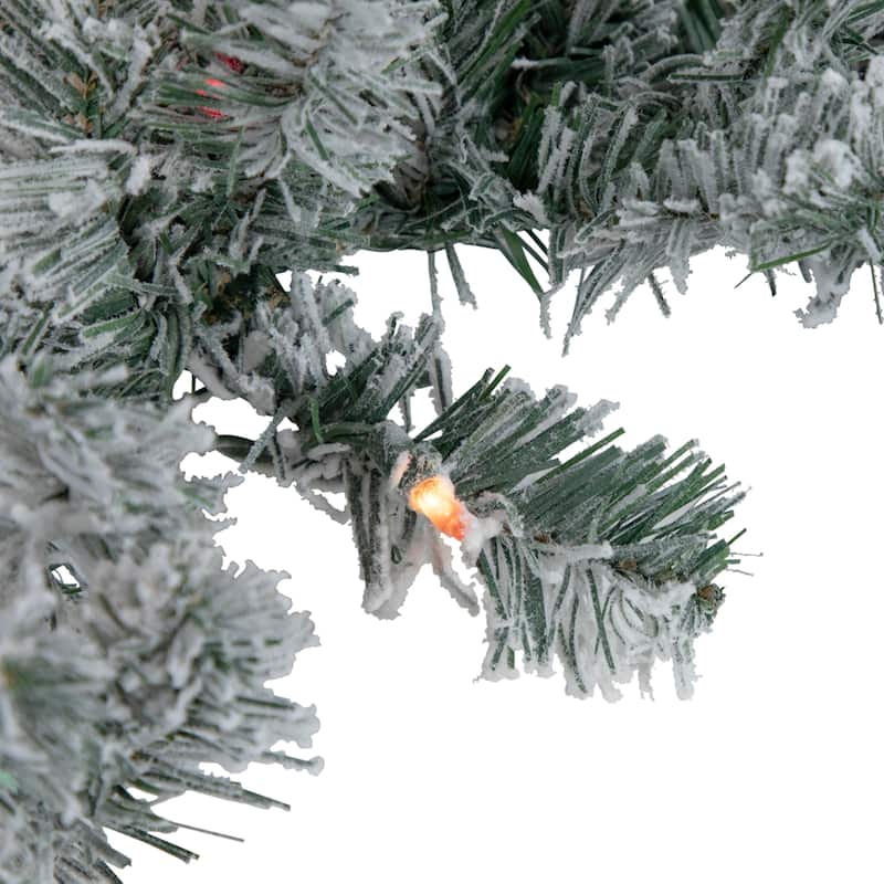 9' x 10" Pre-lit Flocked Madison Pine Artificial Christmas Garland
