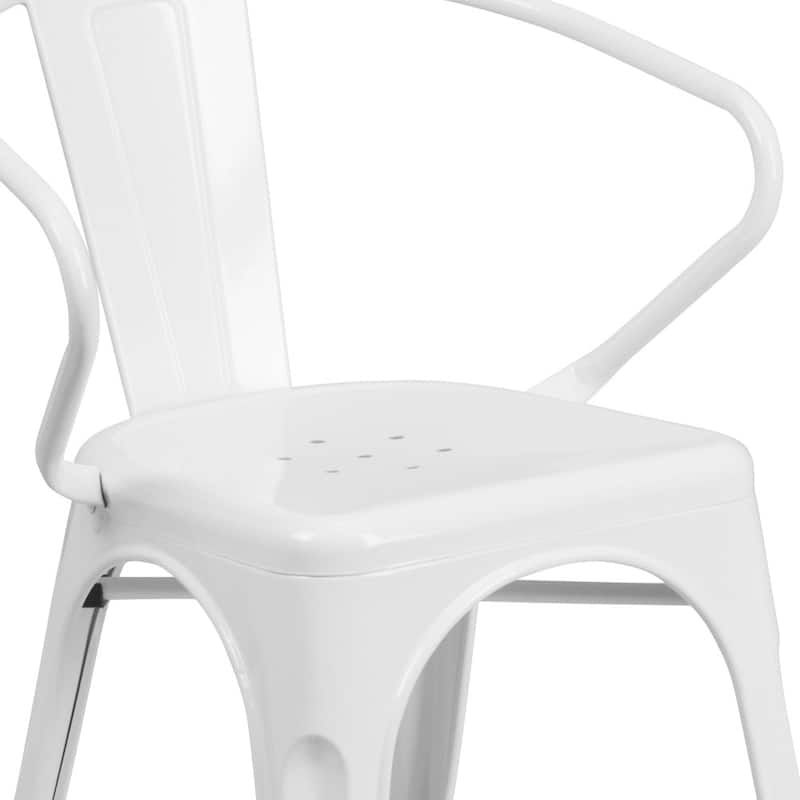 Metal Indoor-Outdoor Chair with Arms