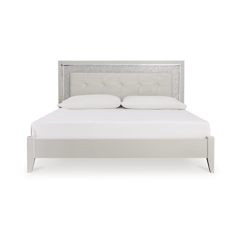Signature Design by Ashley Zyniden Silver King Upholstered Panel Bed