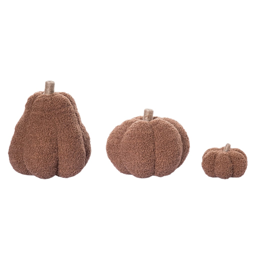 Transpac 9 in. Brown Harvest Pumpkin Set of 3