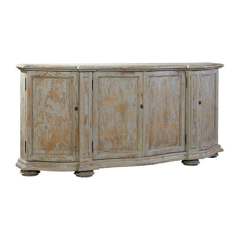 Highlands Blue Briquette 79-inch Curved Front Reclaimed Pine Sideboard