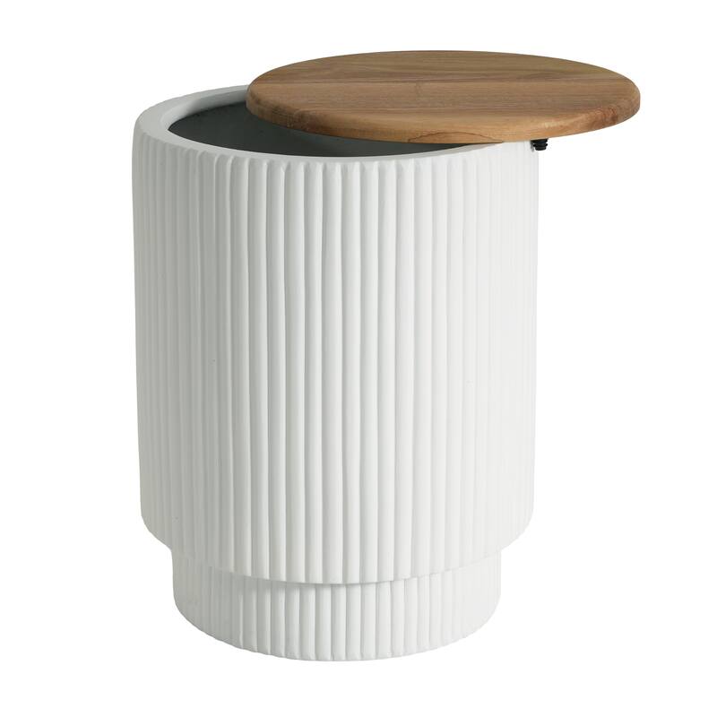 Christopher Knight Home Calyx Patio MGO Storage Side Table - White