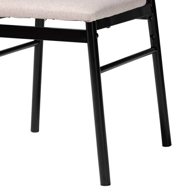 Arnold Modern Industrial Fabric and Metal 5-Piece Dining Set