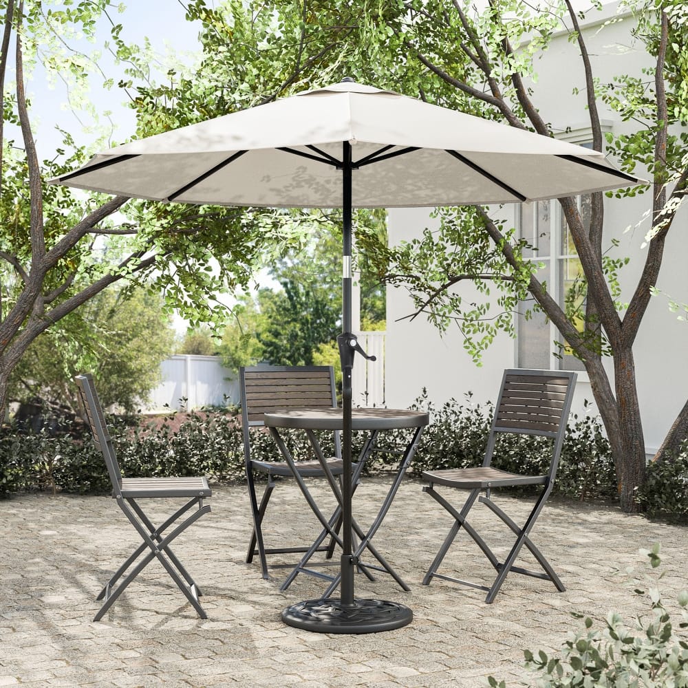 Leona 9-foot Steel Round Market Umbrella with Tilt and Crank by Furniture of America