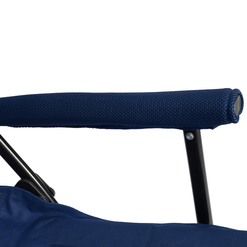 Portable Folding Lounge Chair with Cup Holder - Breathable & Durable