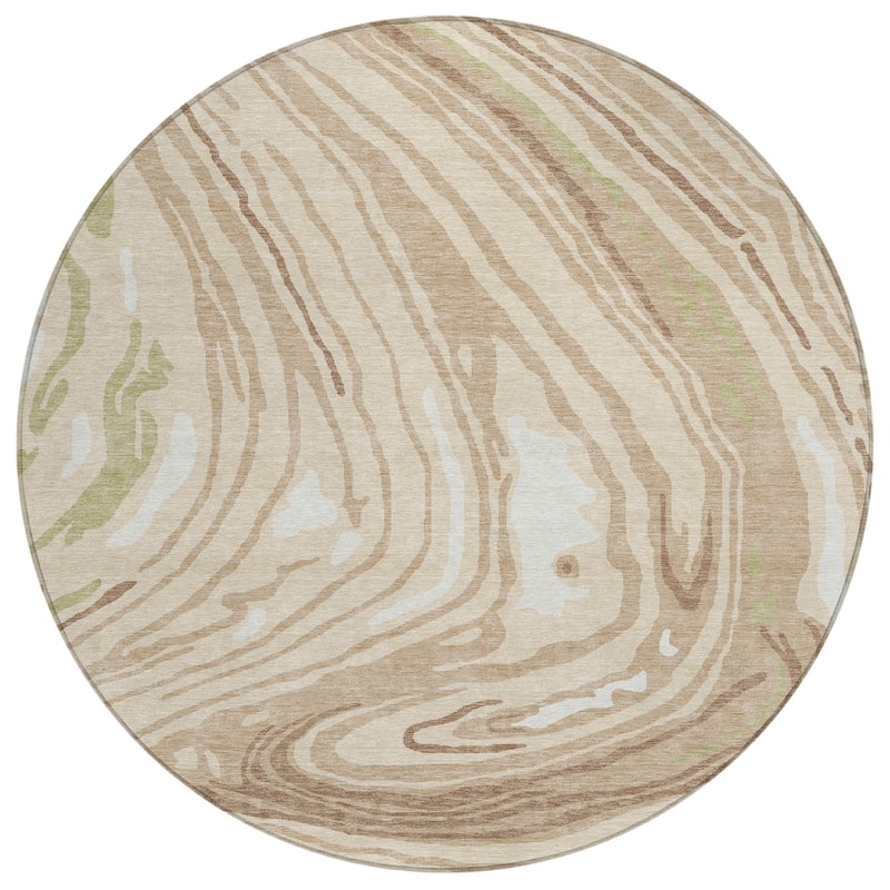 Machine Washable Indoor/ Outdoor Abstract Brushstrokes Chantille Rug