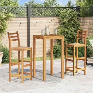 vidaXL Wooden Bar Stools with Backrest & Footrest Set of 2, Brown - 16.5" x 14.2" x 43.3"