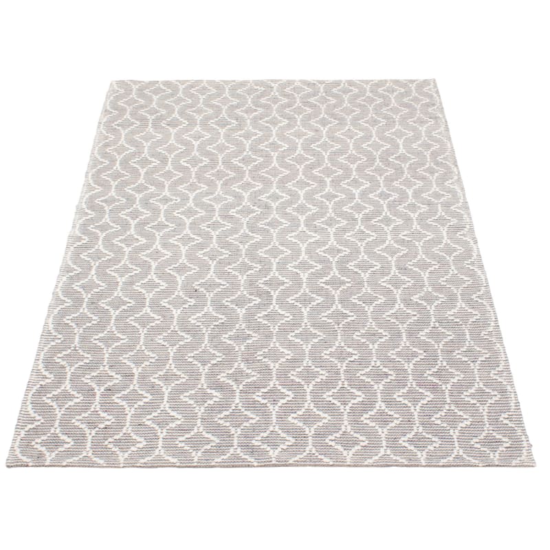 ECARPETGALLERY Braid weave Sienna Grey Wool Rug - 5'2 x 7'11