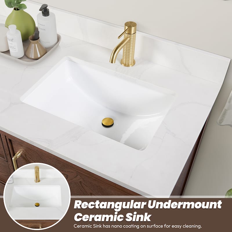 Jakarta Bath Vanity with Quartz Stone Top without Mirror