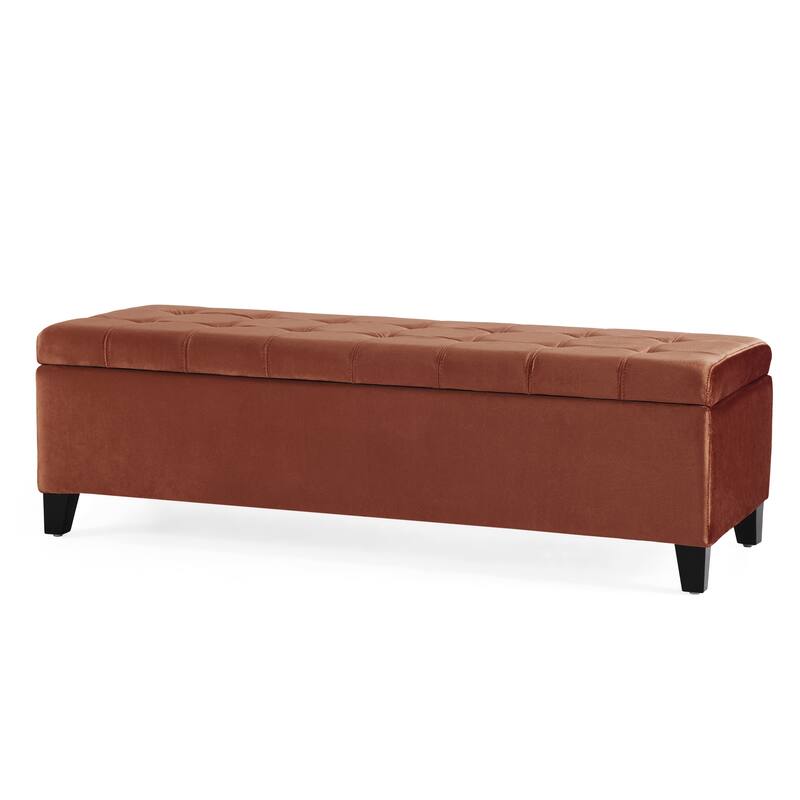 Stylish End of Bed Bench Footrest, Padded Seat Accent Bench