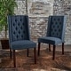 preview thumbnail 5 of 76, Blythe Tufted Dining Chair (Set of 2) by Christopher Knight Home Navy Blue