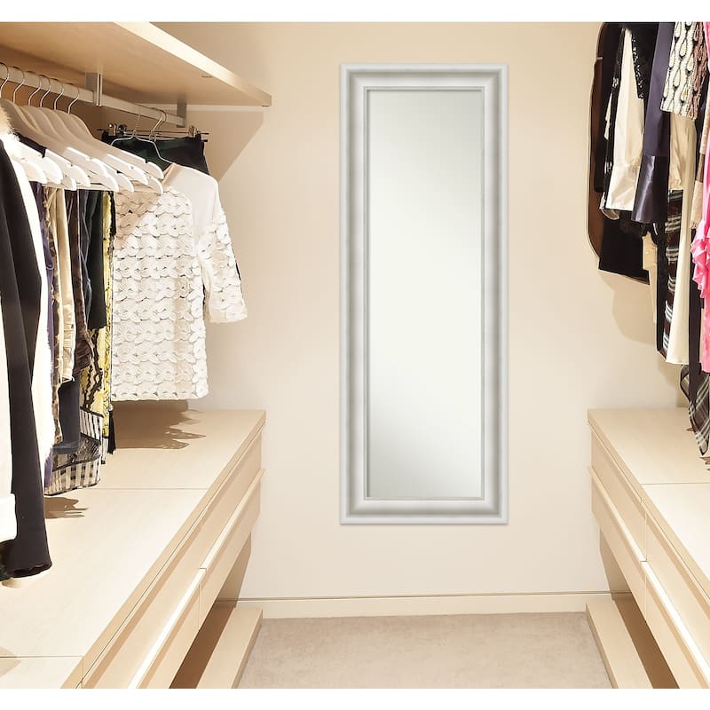 Non-Beveled Full Length On The Door Mirror - Parlor Frame - Parlor White - Outer Size: 20 x 54 in