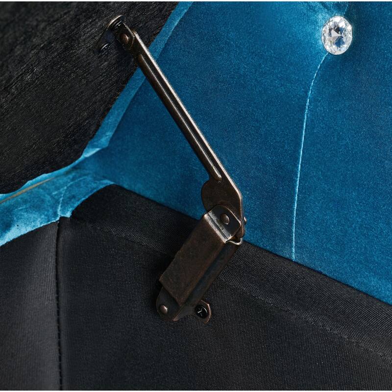 Velvet Storage Bench 62.2 Inch Upholstered Tufted Ottoman Bench with Rolled Arms, Large End of Bed Bench with Rivet Decoration