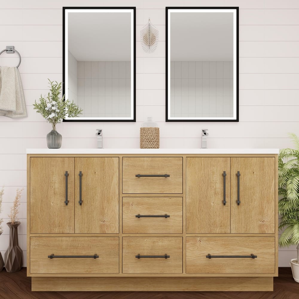 Victoria 60'' Freestanding Vanity with Double Reinforced Acrylic Sink - 59.5