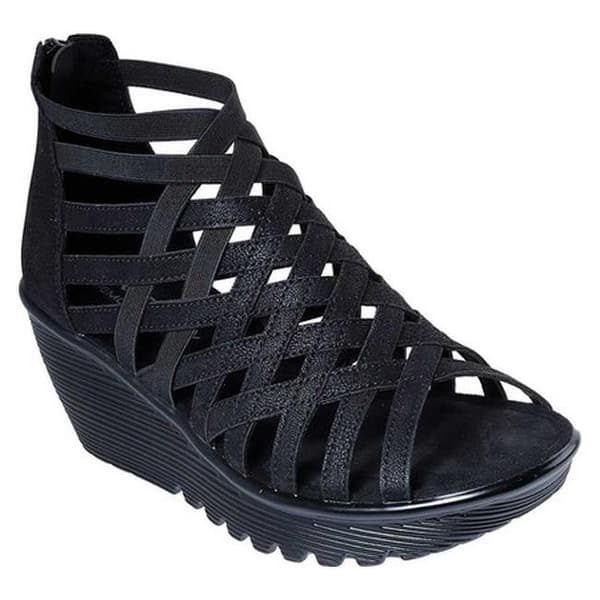 Shop Skechers Women S Parallel Dream Queen Wedge Sandal Black Overstock 20474827