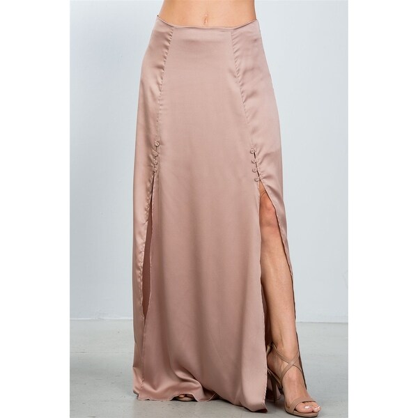 black double split maxi skirt