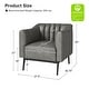 preview thumbnail 36 of 43, Alfons Industrial Leather Chair with Channel Tufting and Metal Leg by HULALA HOME