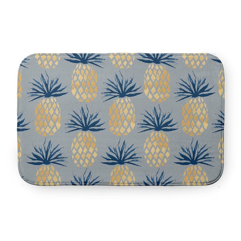 Pineapple Stripes Bathmat - 34" x 21" - Pretty Grey