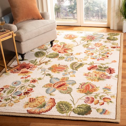 SAFAVIEH Handmade Chelsea Nataly French Country Floral Wool Rug
