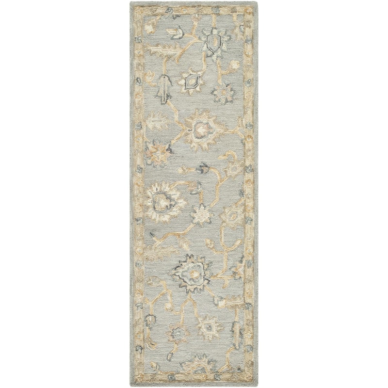 Livabliss Arnold Traditional Area Rug - Gray/Mustard - 2'6" x 8'