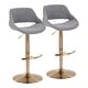 preview thumbnail 11 of 144, Silver Orchid Svellingen Adjustable Bar Stool with Rounded T Footrest - Set of 2 Grey Noise Fabric/Gold Metal