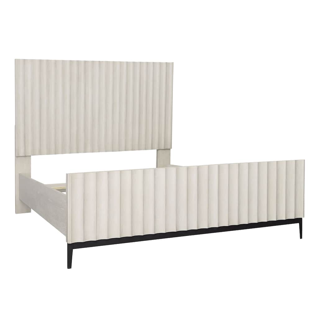 Sullivan Rubber Wood Bed, Light Grey, Queen
