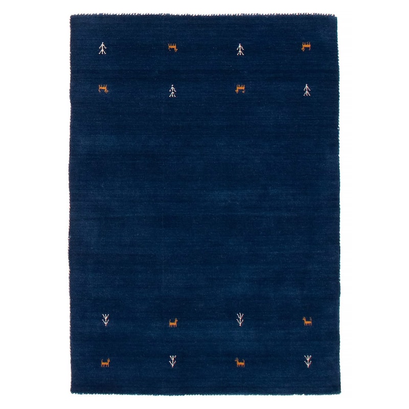 Kashkuli Gabbeh Navy Rug 4'0" x 5'6" - 4'0 x 5'6 - Navy - 4'0 x 5'6