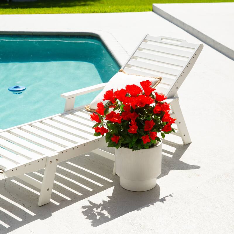 19-in UV Resistant Artificial Hibiscus Bush - Set of 3