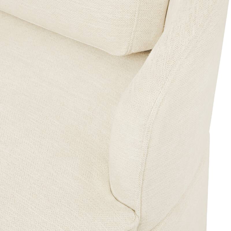 Upholstered Swivel Barrel Accent Chair Metal Frame with Flared Arms and Pillows