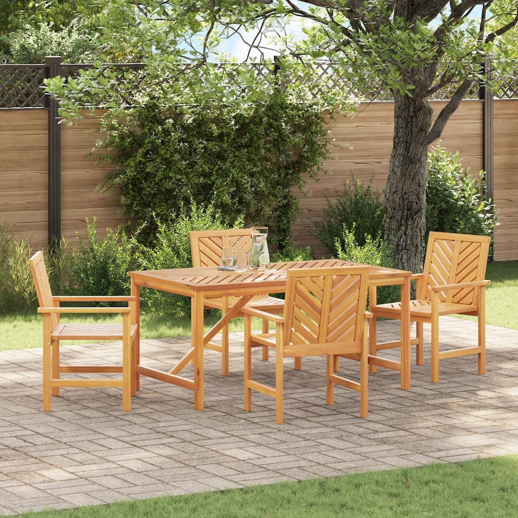 vidaXL 4 Piece Garden Dining Set Solid Wood Acacia - 23.2 x 24.6 x 35