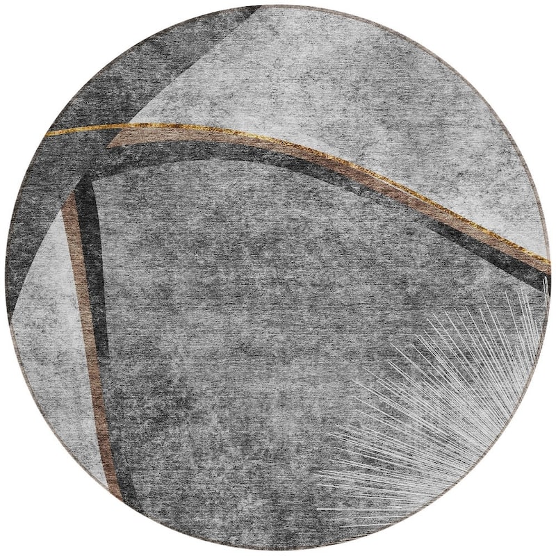 HomeRoots Abstract Transitional Rectangle Outdoor Rug