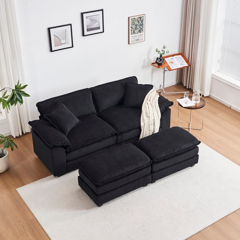 84.60" Corduroy 2 Seater Sofa