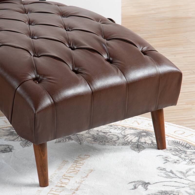 Christopher Knight Home - Arlo Upholstered Chaise Lounge with Rolling Pillow and Birch Legs