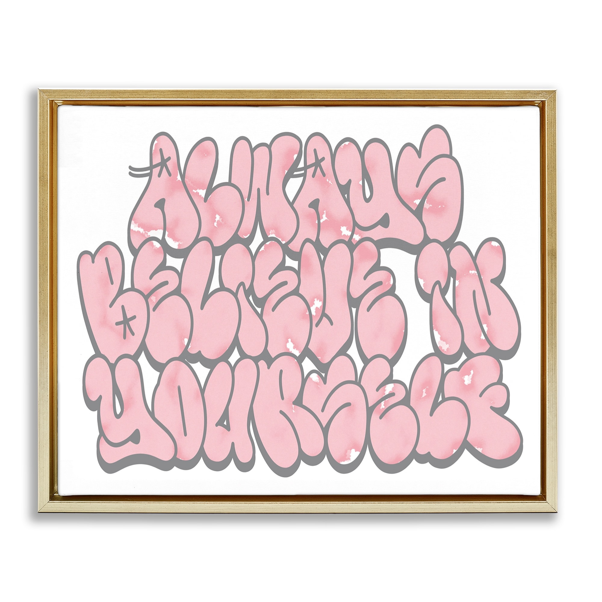 Stupell Believe in Yourself Graffiti Framed Floater Canvas Wall Art Design By Marcus Prime