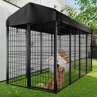 GARPROVM Heavy Duty Large Outdoor Dog Kennel Pet Playpen, 8.2 x 4 x 5.4 Ft