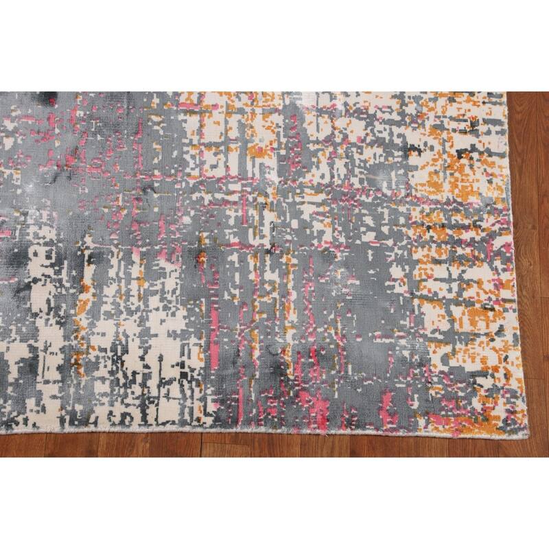 Contemporary Abstract Area Rug Hand-Knotted Bedroom Wool Carpet - 5'3" X 7'5"