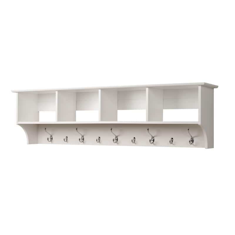 Winslow White Hanging 60-inch Wide Entryway Shelf