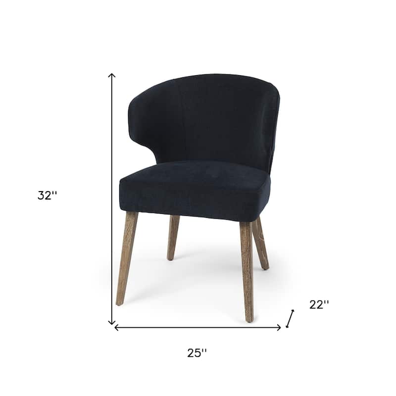 HomeRoots Ivory and Brown Mid Century Wingback Dining Chair - 25" W x 32" H x 22" D