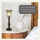preview thumbnail 7 of 6, Bronze Table Lamp with Alabaster Glass Shade