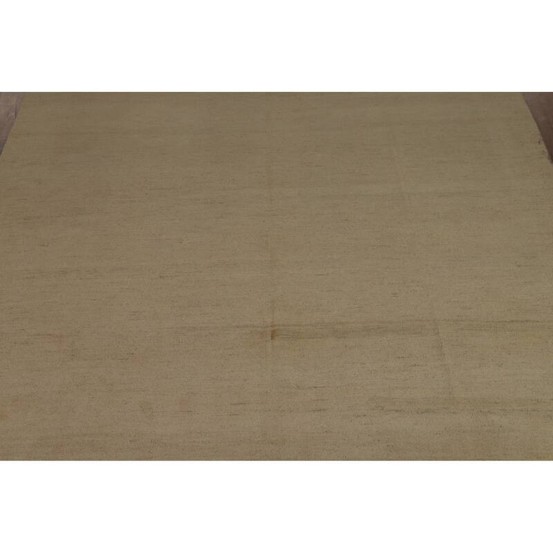 Muted Gabbeh Oriental Area Rug Hand-Knotted Wool Carpet - 8'1" x 9'10"