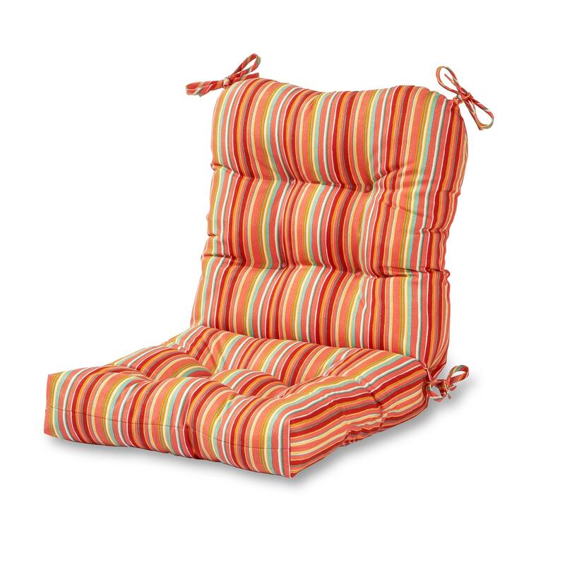 Coastal Stripe 21-inch x 42-inch Outdoor Seat/Back Chair Cushion (Cushion Only) - Watermelon